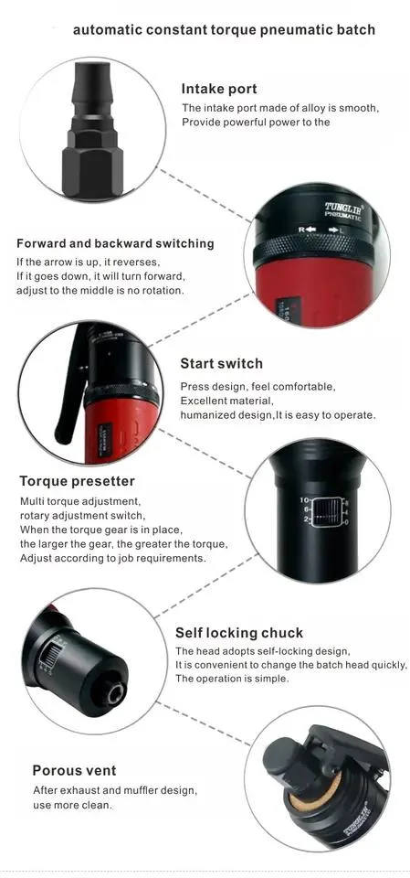 Adjustable Torque Screwdriver Pneumatic Tool Tl-1634L